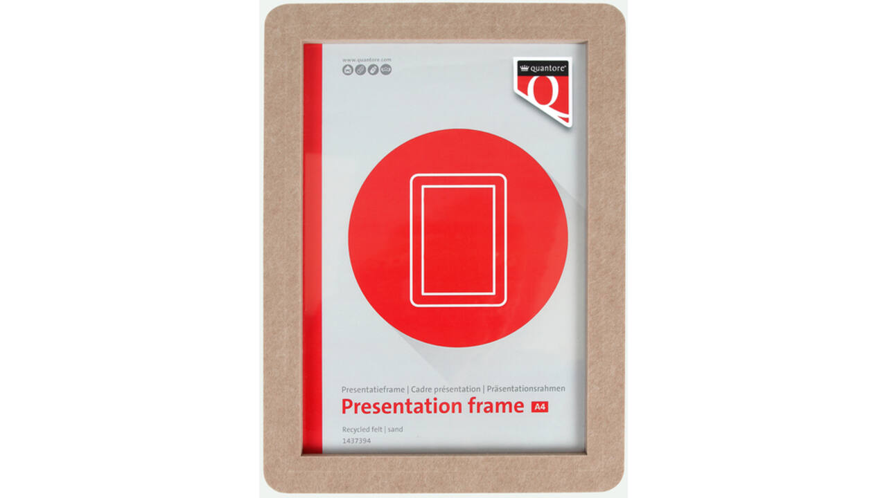 Presentatieframe Quantore A4 gerecycled vilt zand