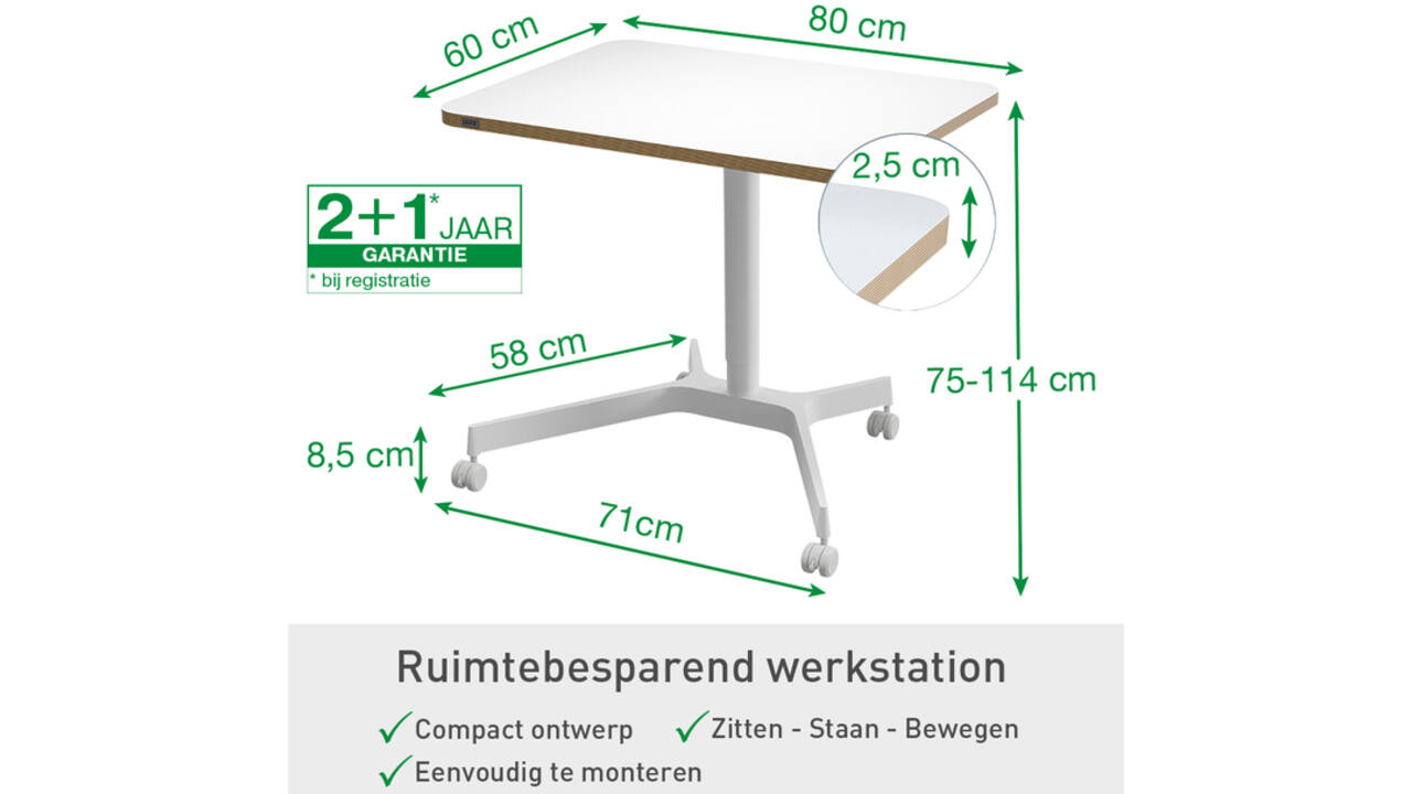 Ergo Mobiele thuiswerkplek set Leitz pakket 1