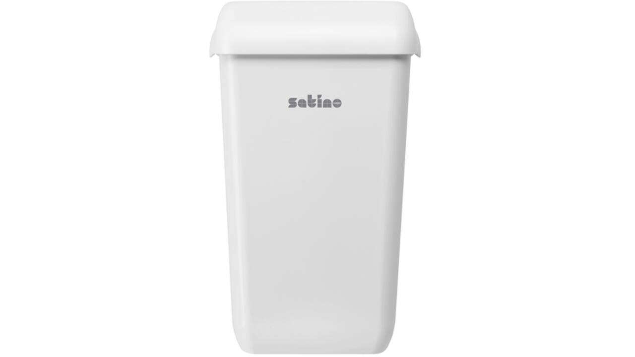 Afvalbak Satino open inworp 23 liter wit 332580