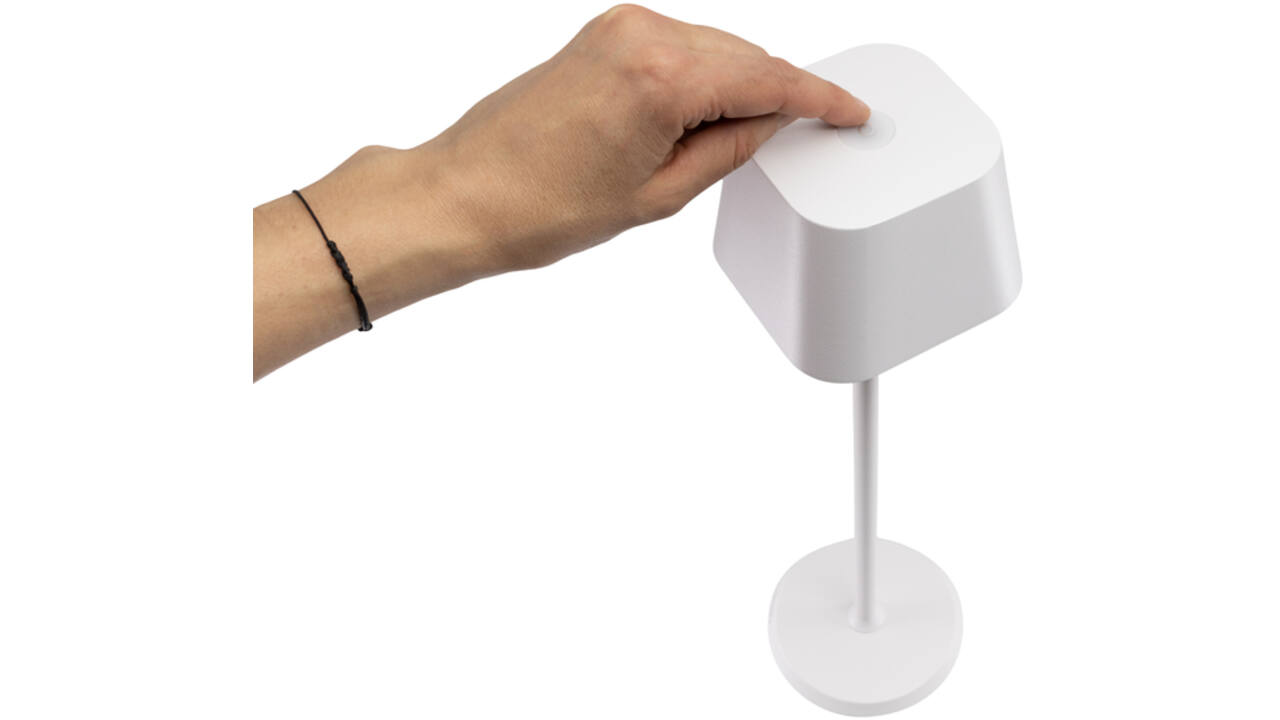 Tafellamp Securit Georgina LED oplaadbaar dimbaar wit