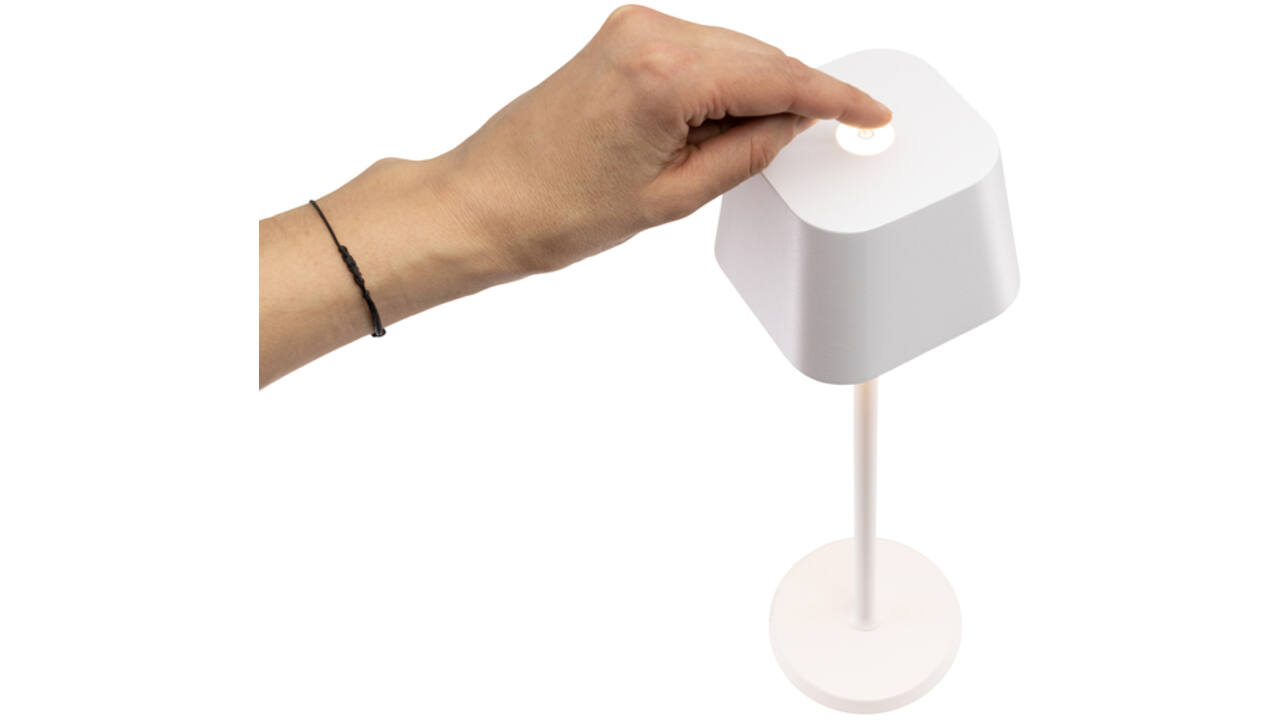 Tafellamp Securit Georgina LED oplaadbaar dimbaar wit