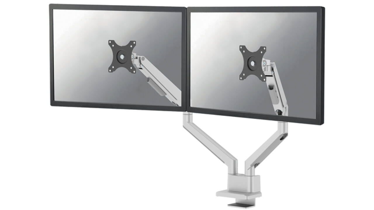 Monitorarm Neomounts NEXT Slim 2 schermen 32 inch zilver