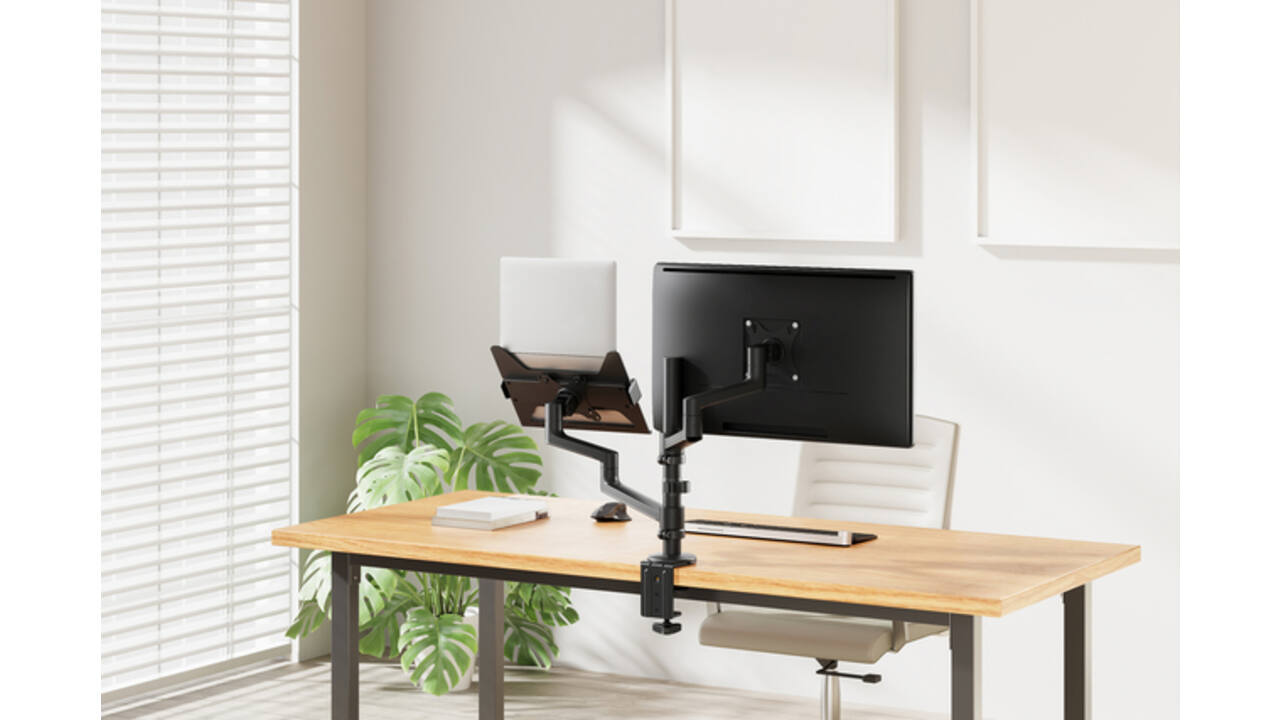 Monitorarm + laptophouder Neomounts NEXT DS20 17-27'' zwart