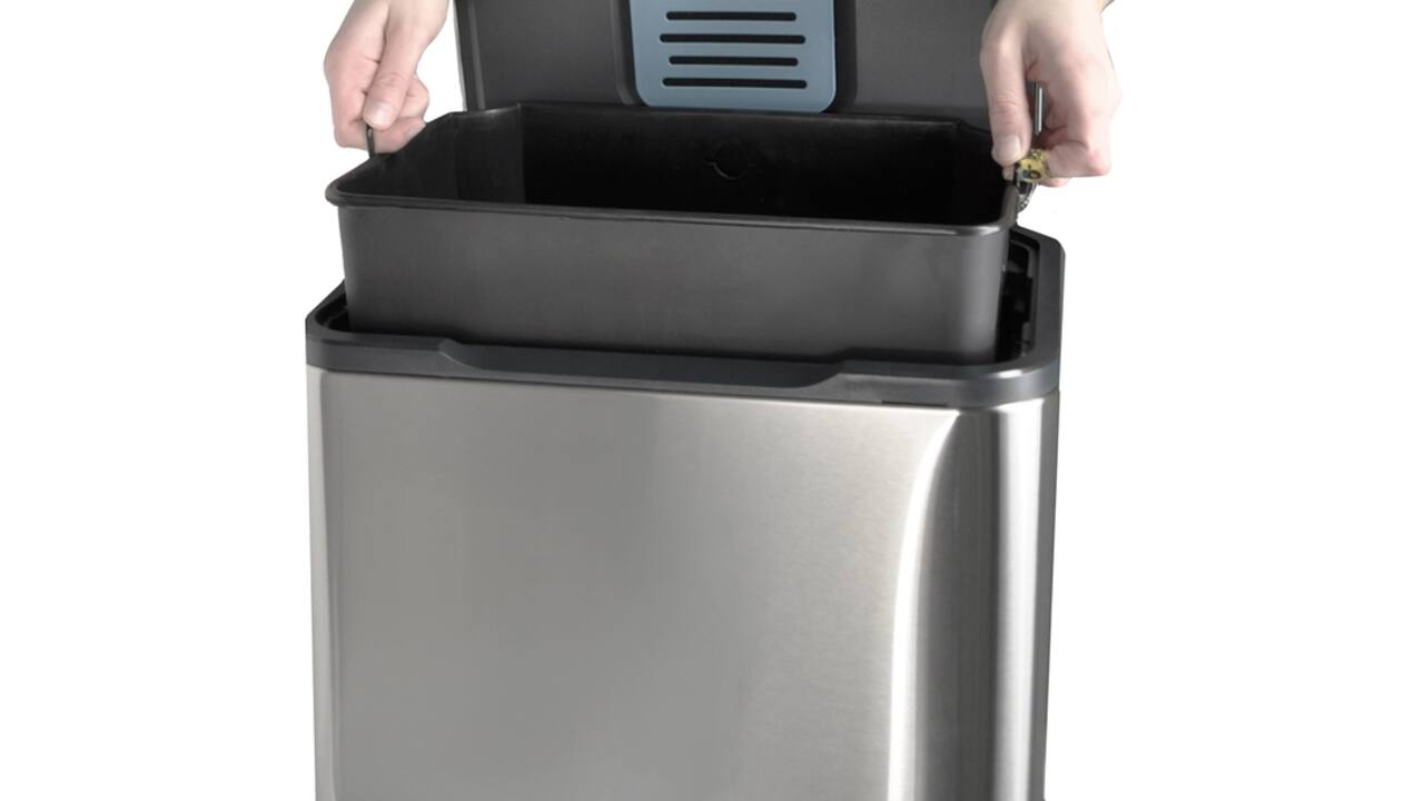 Pedaalemmer Desq 40 liter rvs zilver