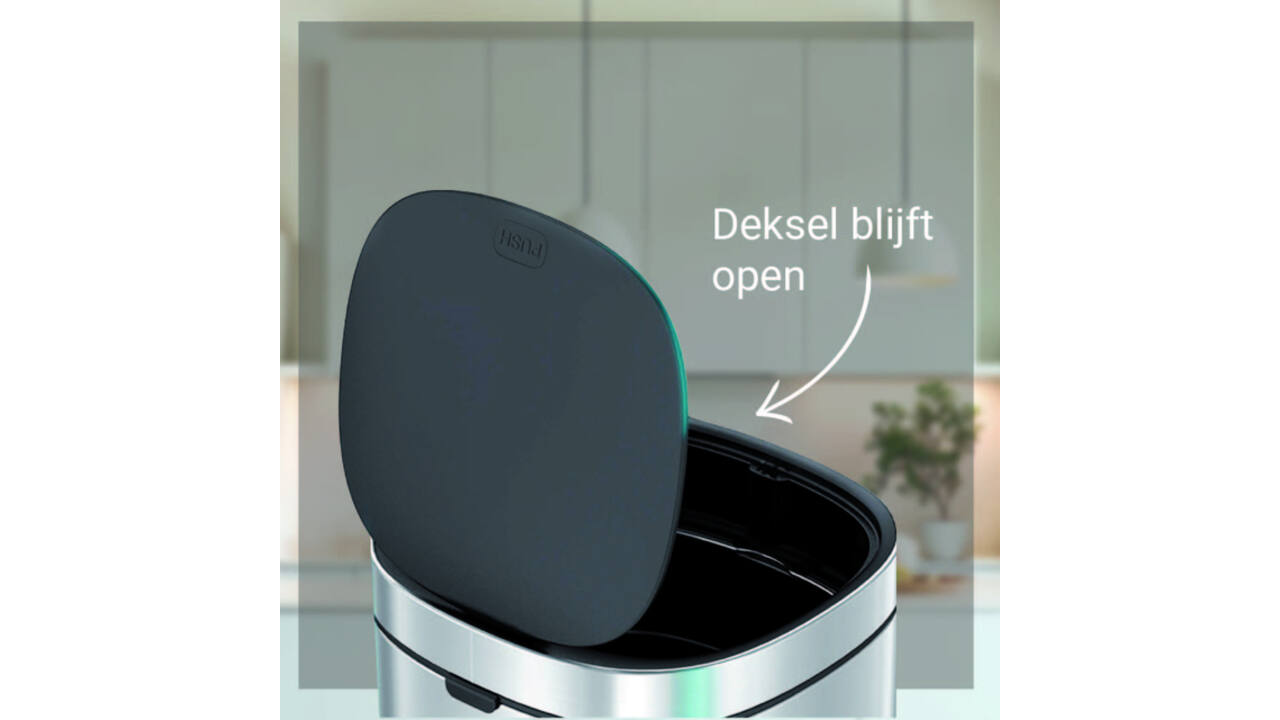 Afvalbak Desq Touch 50 liter RVS zilver