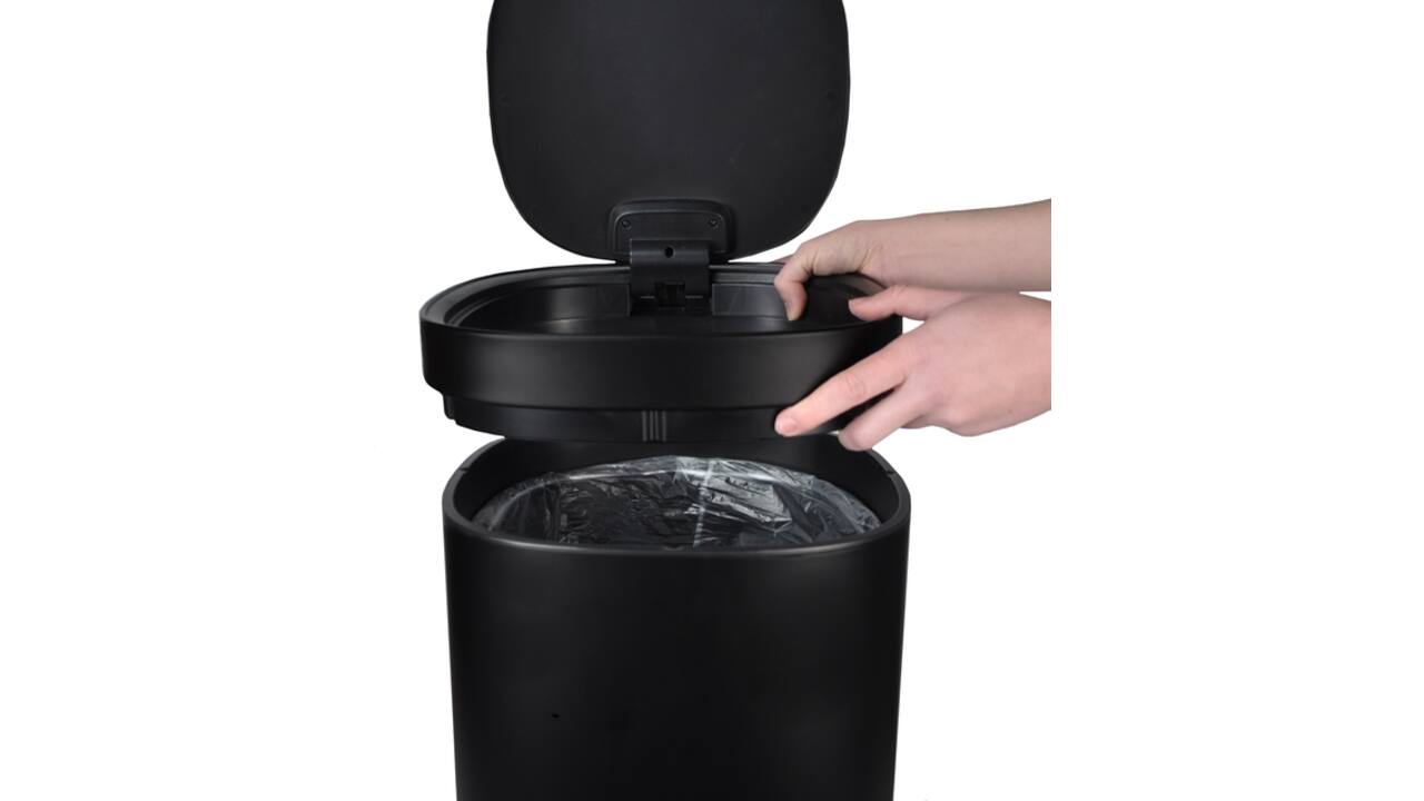 Afvalbak Desq Touch 30 liter RVS zwart