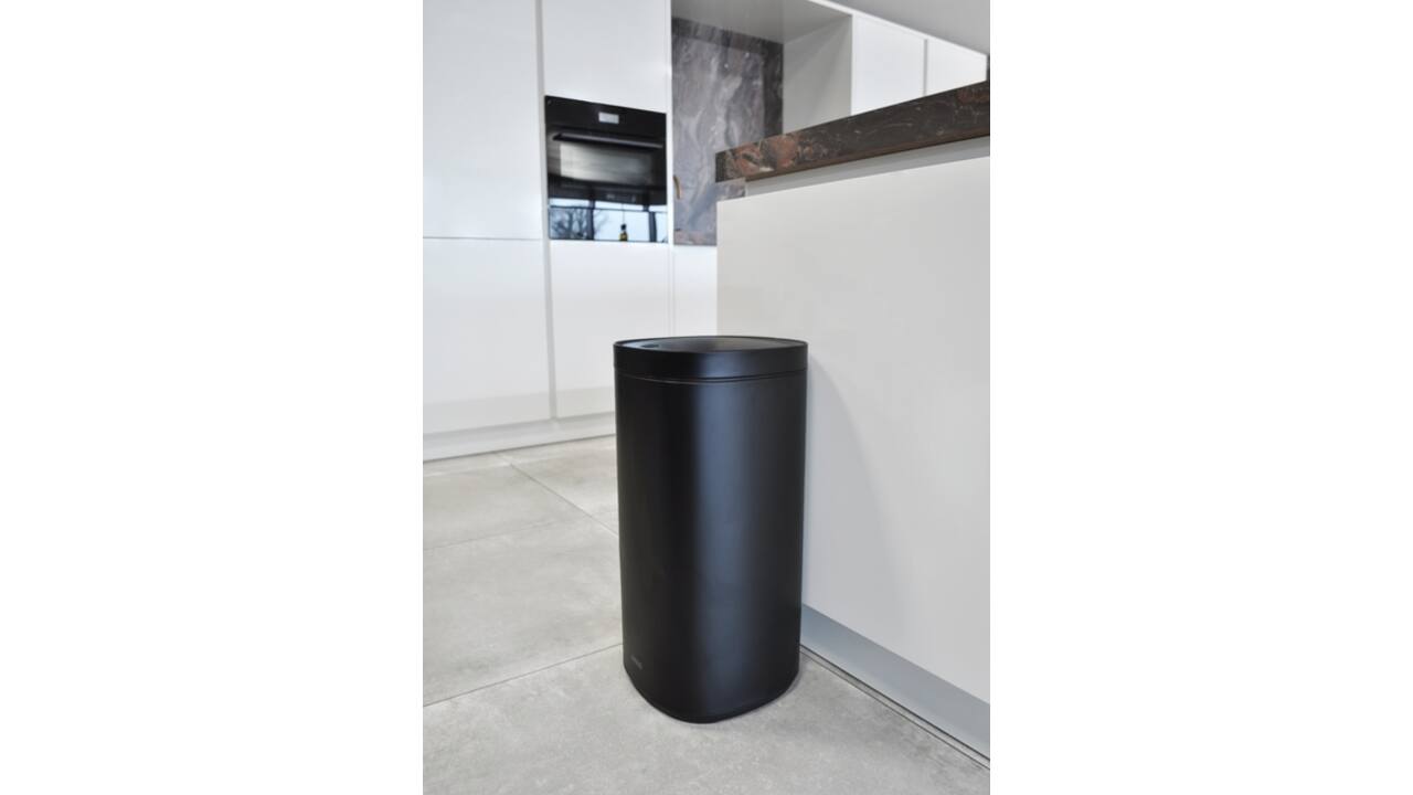 Afvalbak Desq Touch 30 liter RVS zwart