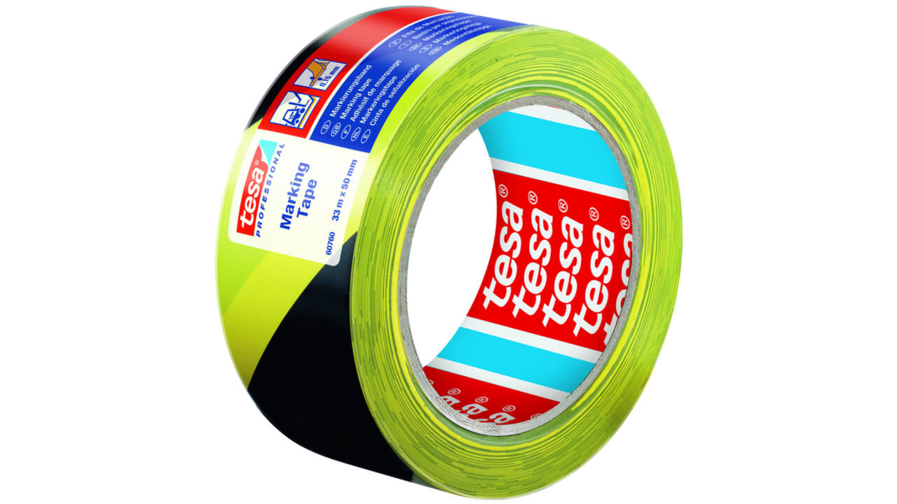 Markeringstape tesa® Professional 60760 PV1 50mmx33m geel-zwart