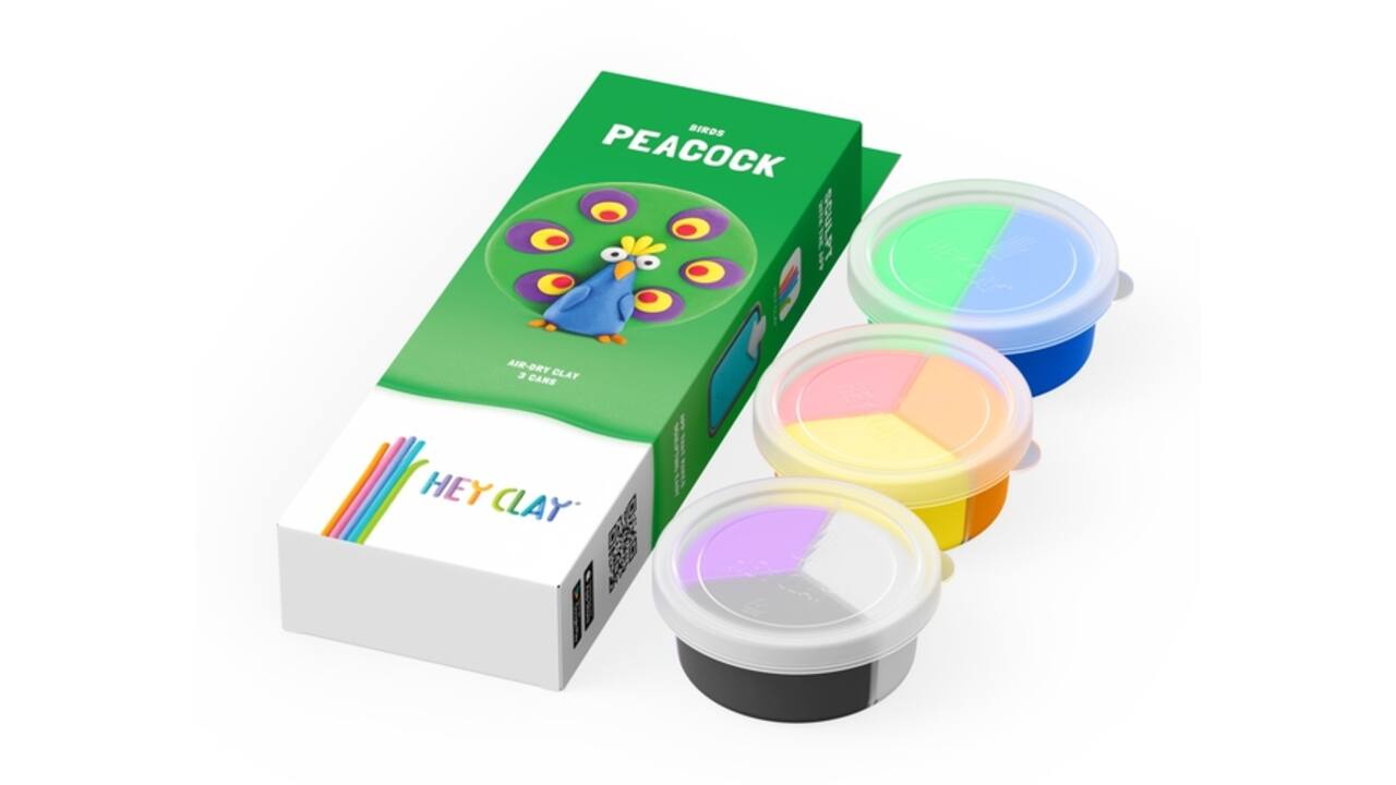 Klei Hey Clay Peacock 3 potjes