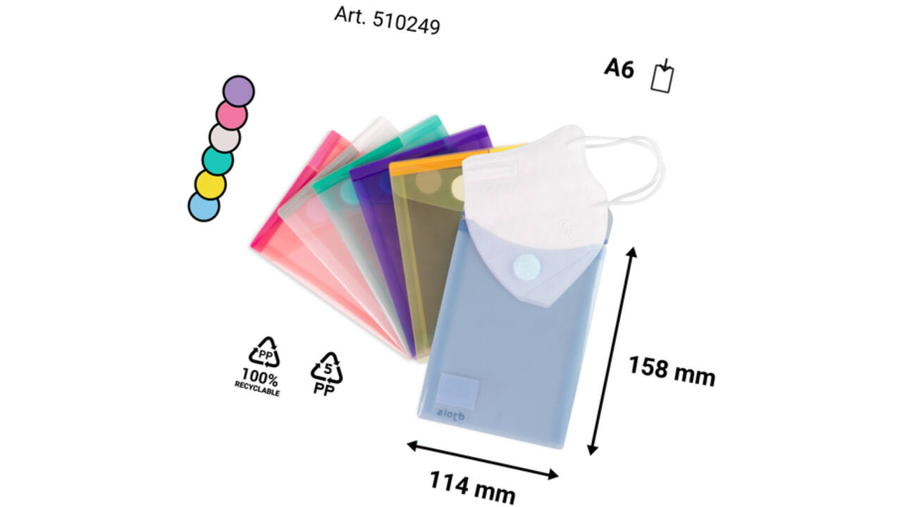 Enveloptas Djois Color Collection A6 verticaal assorti