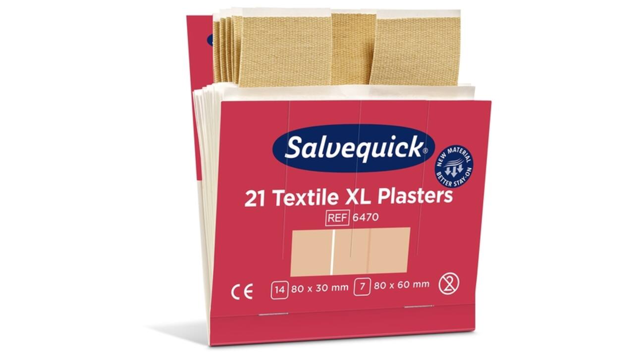Pleisters Salvequick textiel extra groot 6x 21 stuks