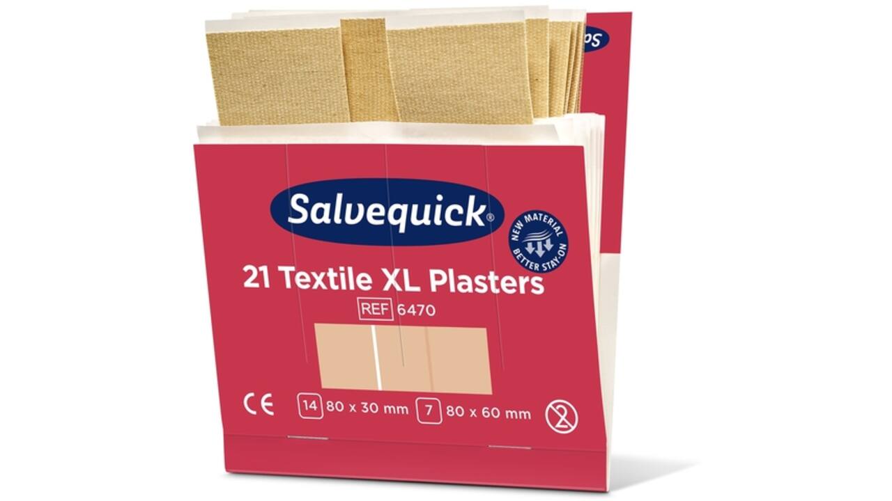 Pleisters Salvequick textiel extra groot 6x 21 stuks