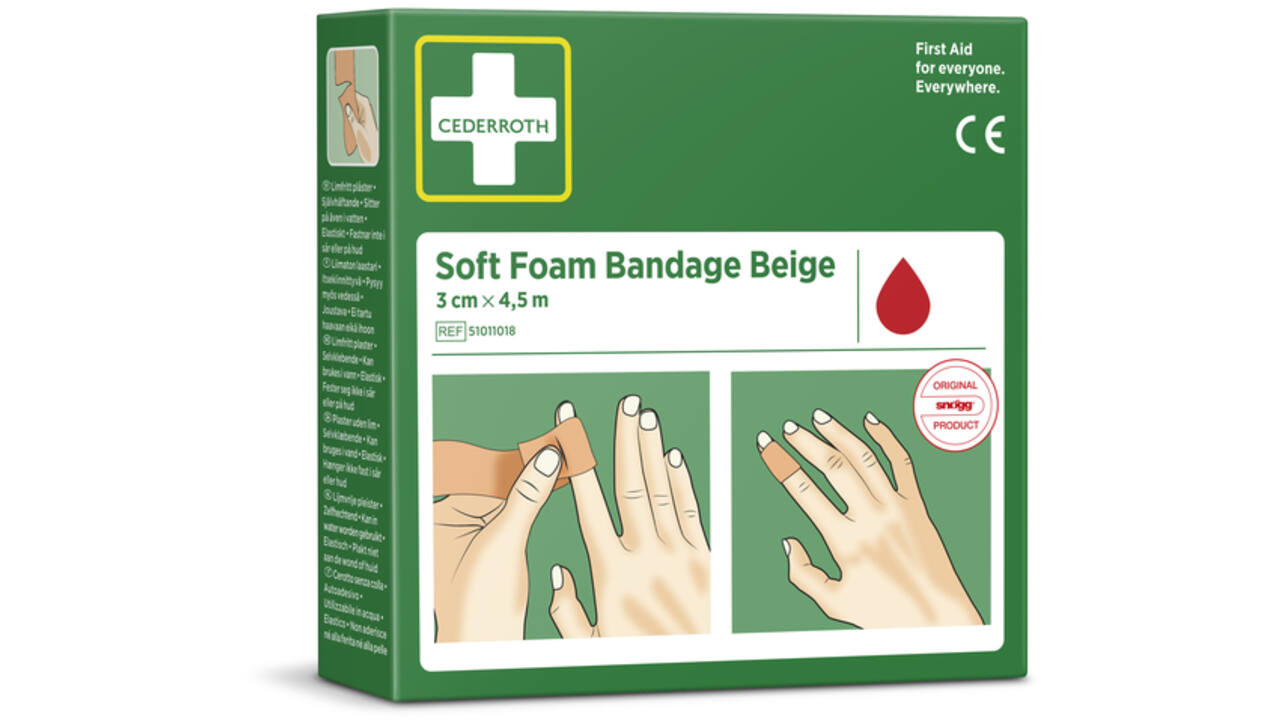 Bandage Cederroth Soft Foam 3cmx4,5m beige