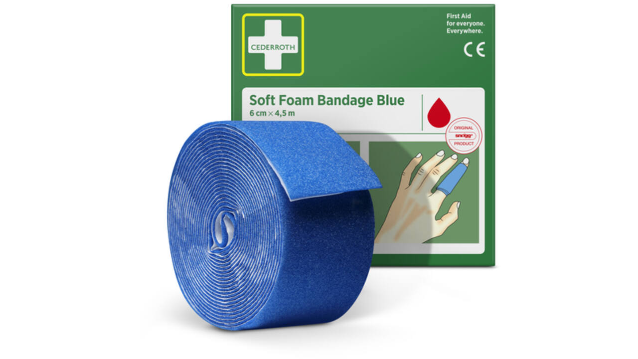 Bandage Cederroth Soft Foam 6cmx4,5m blauw