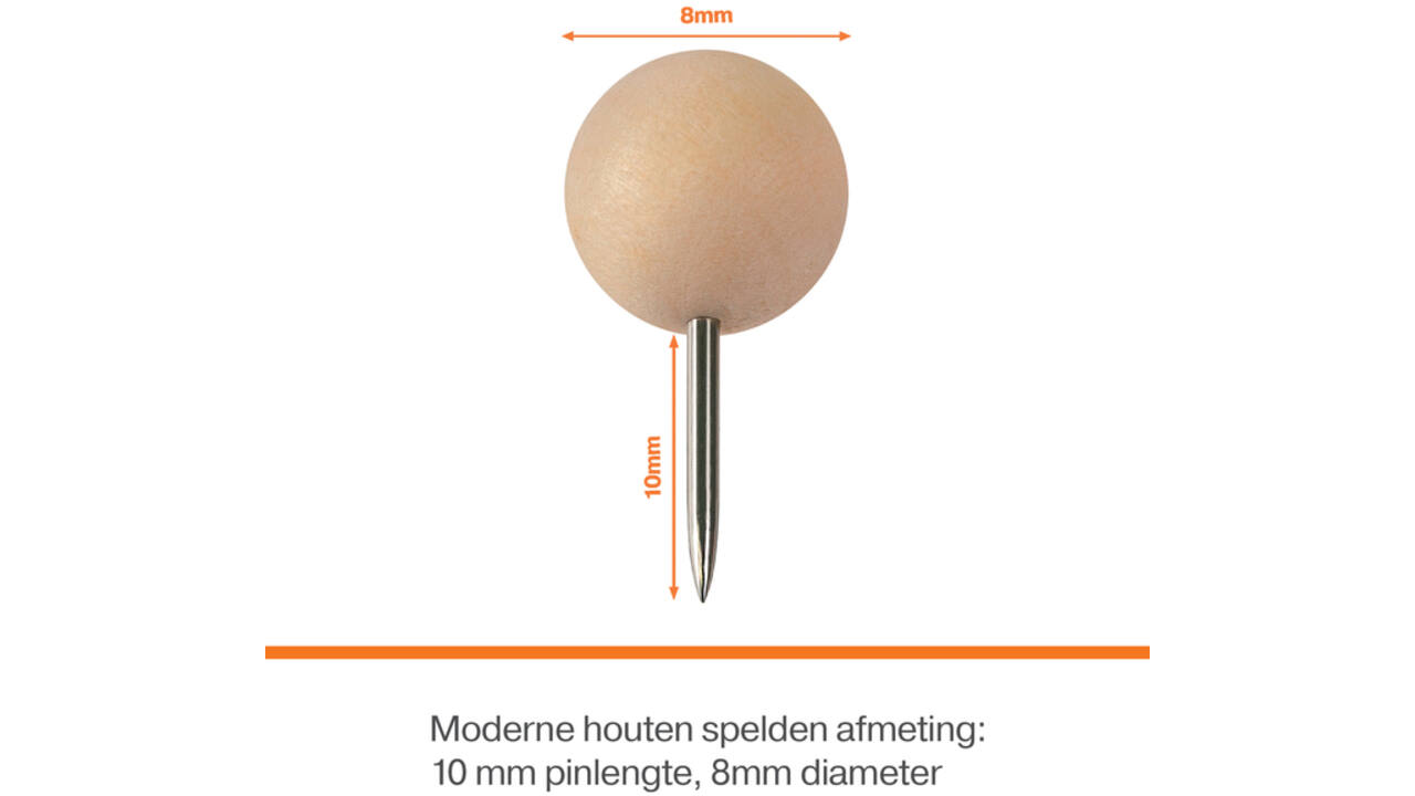 Punaises Nobo hout voor memobord 40 stuks