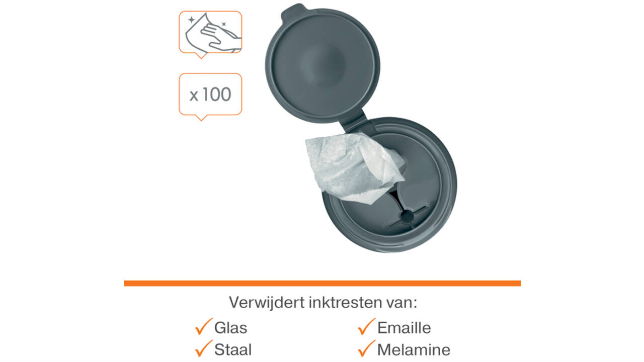 Whiteboardreinigingsdoekjes Nobo plasticvrij 100 stuks