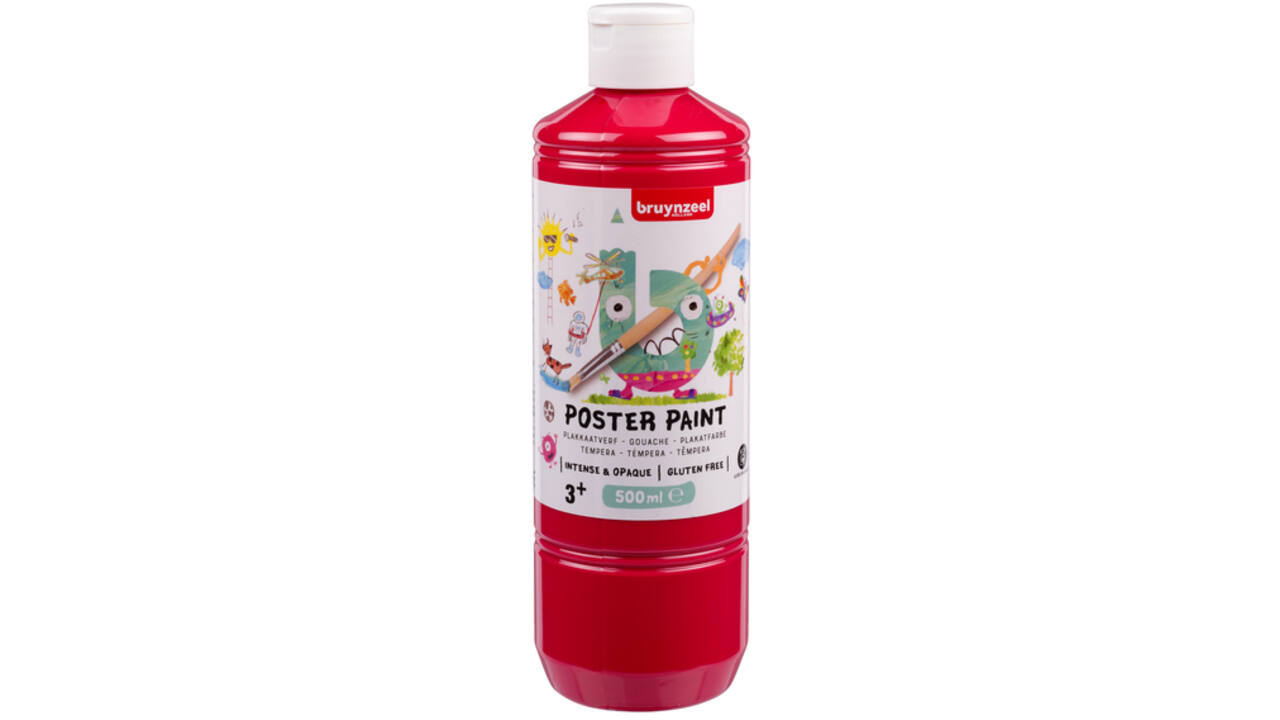 Plakkaatverf Bruynzeel fles à 500ml primair rood