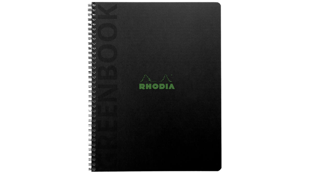 Notitieboek Rhodia Greenbook recycled A5+ lijn 160 pagina's 90gr hc