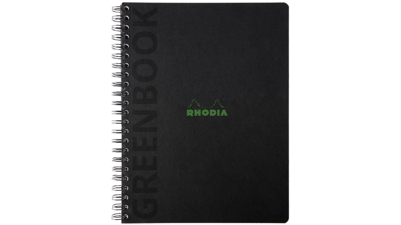 Notitieboek Rhodia Greenbook recycled A4+ lijn 160 pagina's 90gr hc