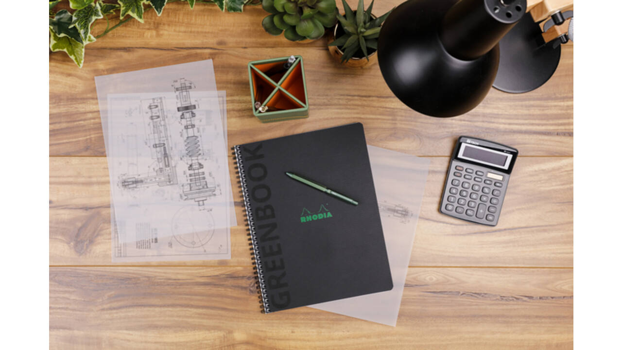 Notitieboek Rhodia Greenbook recycled A5+ lijn 160 pagina's 90gr sc
