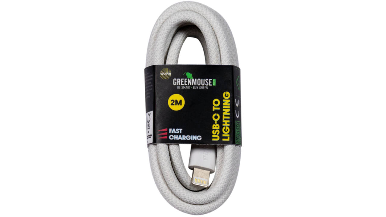 Kabel Green Mouse USB-C to Lightning data Woven - 2m