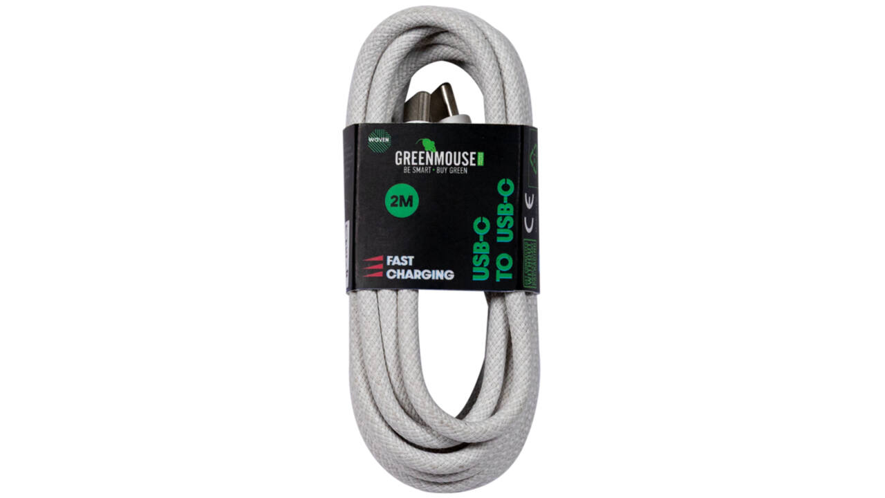 Kabel Green Mouse USB-C to USB-C data Woven 2m