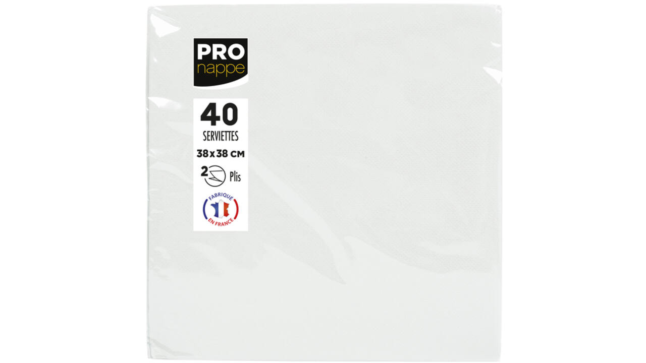Servet Pronappe 1/4 vouw 2-laags 380x380mm 40 vel wit