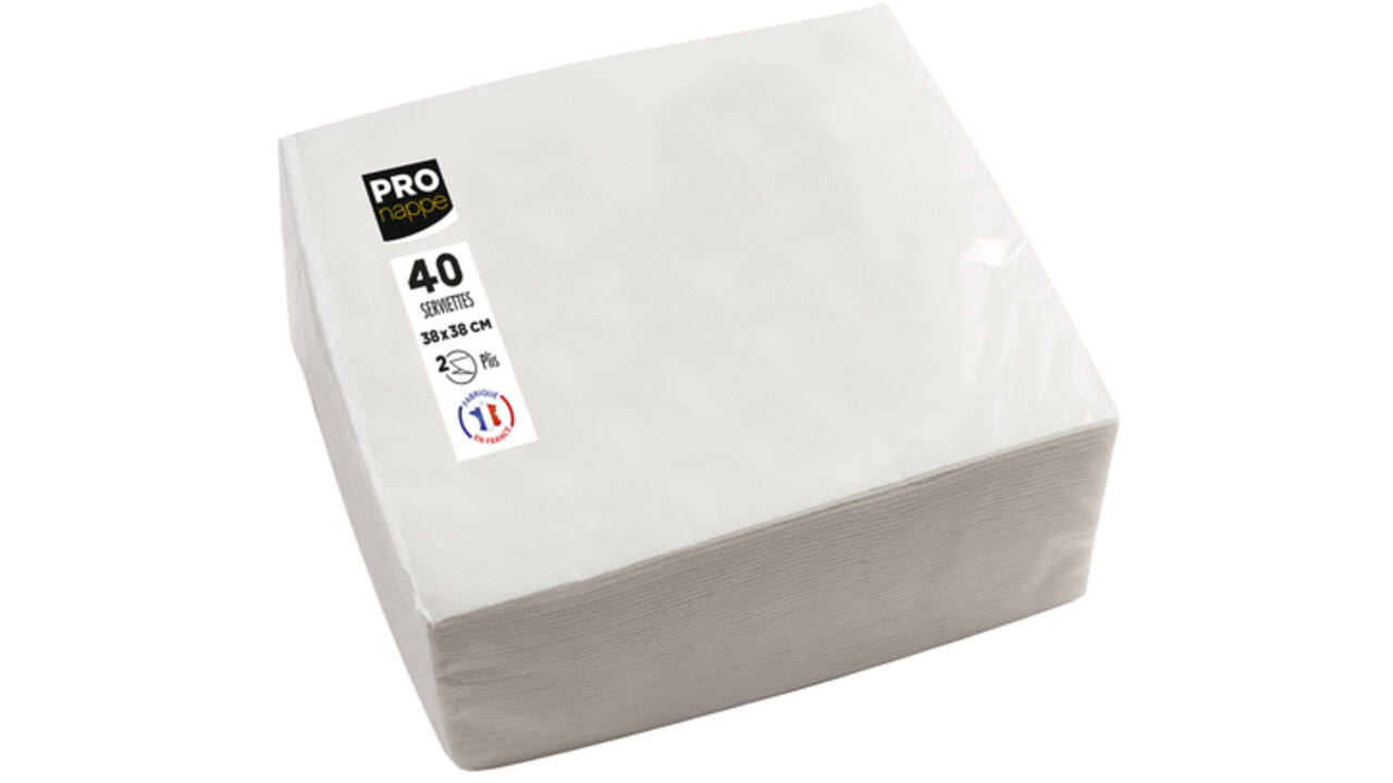Servet Pronappe 1/4 vouw 2-laags 380x380mm 40 vel wit
