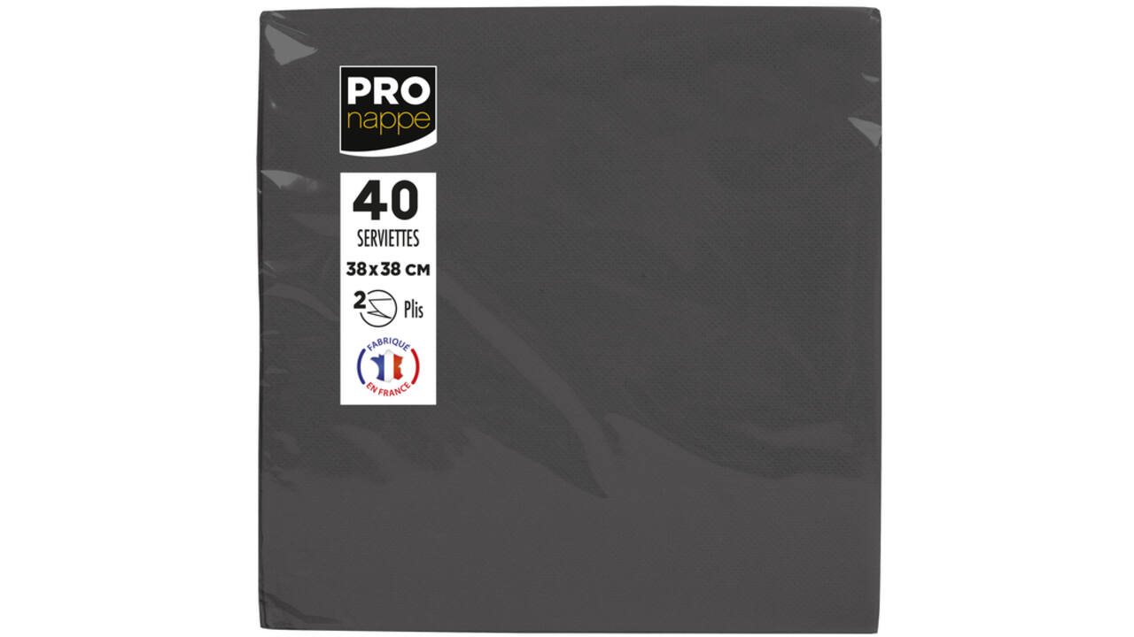 Servet Pronappe 1/4 vouw 2-laags 380x380mm 40 vel zwart