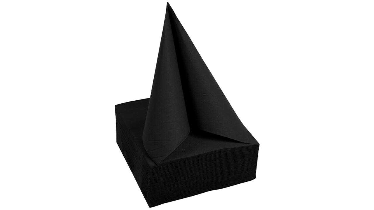 Servet Pronappe 1/4 vouw 2-laags 380x380mm 40 vel zwart