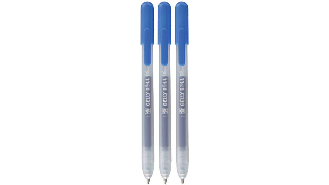 Gelschrijver Sakura Gelly Roll Classic 08 klikfunctie set à 3 stuks blauw