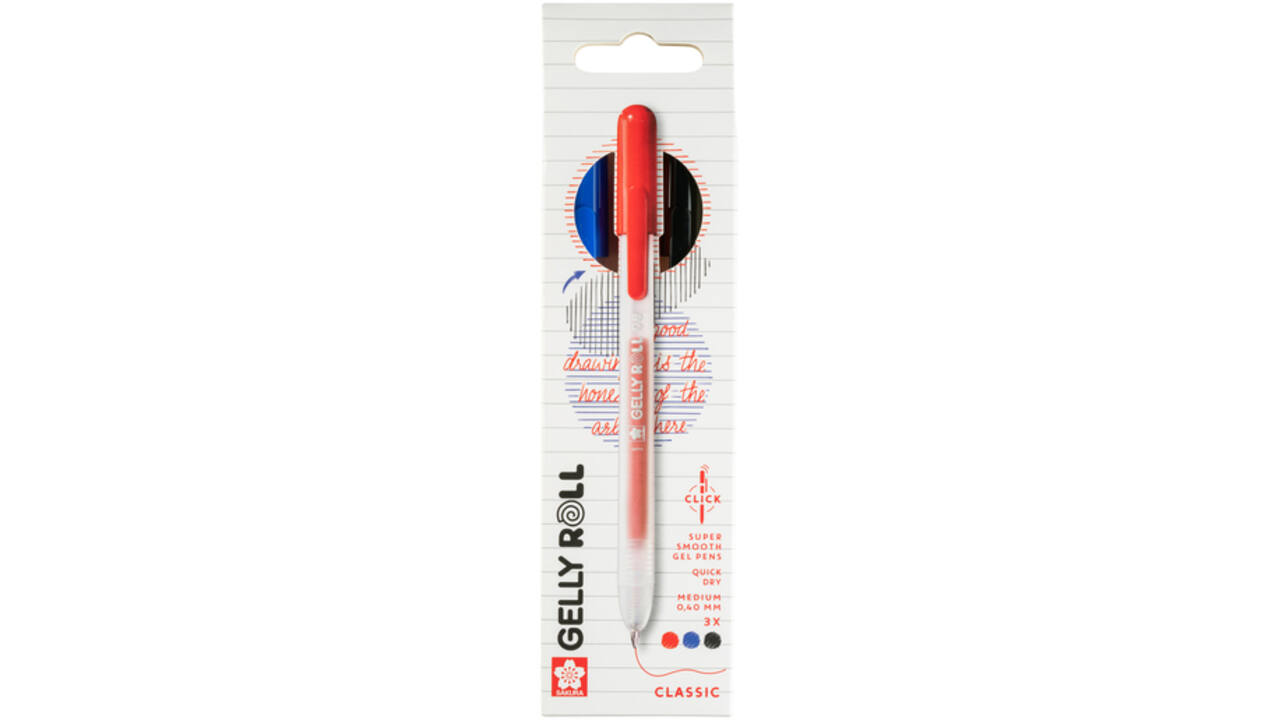 Gelschrijver Sakura Gelly Roll Classic 08 klikfunctie set à 3 kleuren