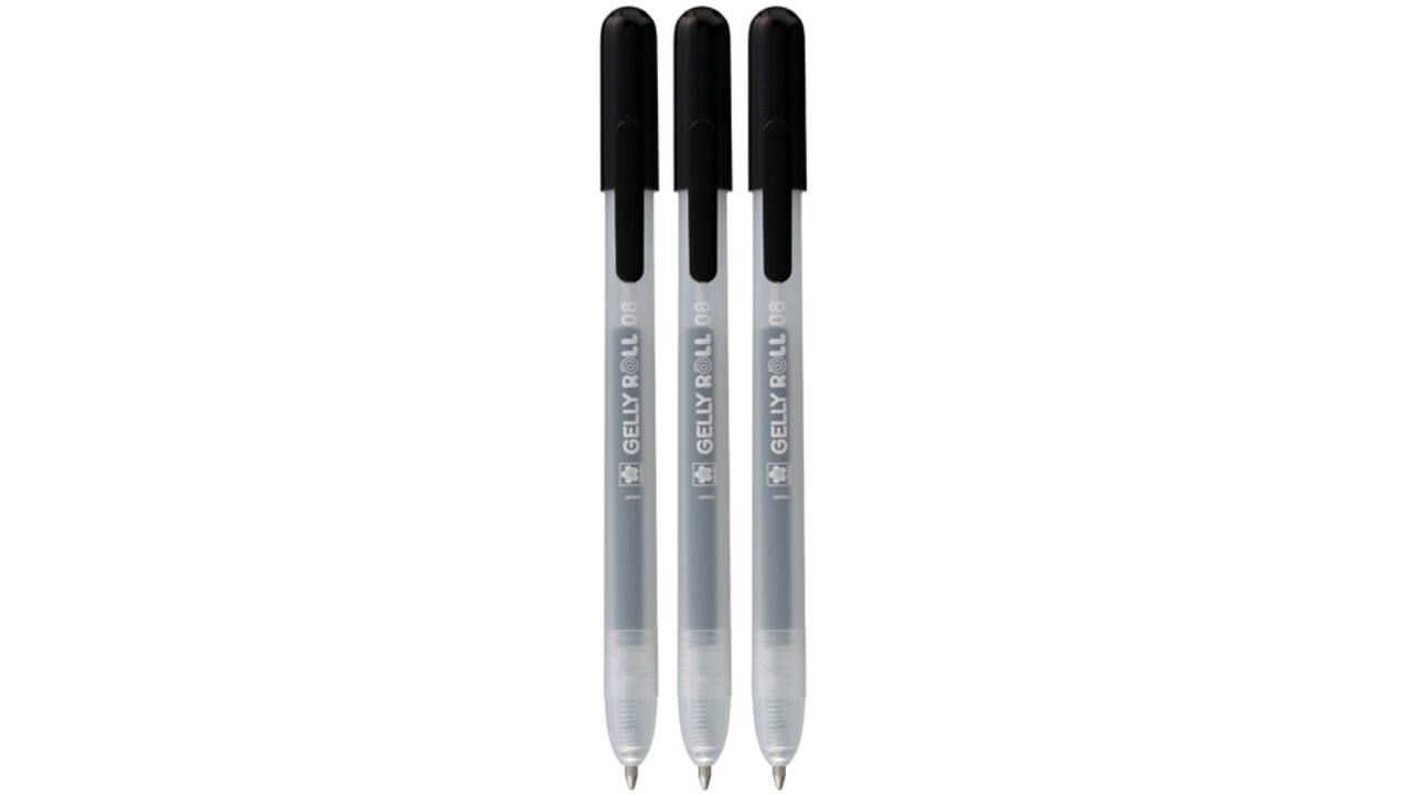 Gelschrijver Sakura Gelly Roll Classic 08 klikfunctie set à 3 stuks zwart