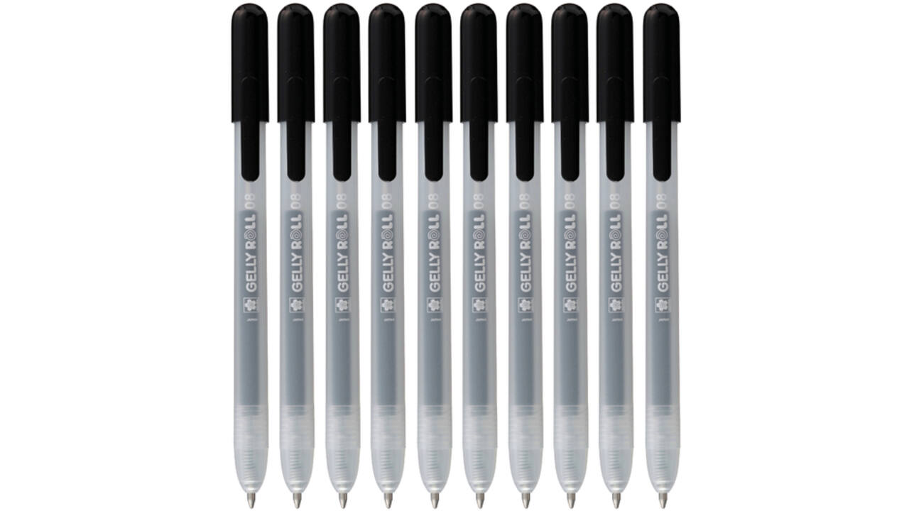 Gelschrijver Sakura Gelly Roll Classic 08 klikfunctie set à 10 stuks zwart