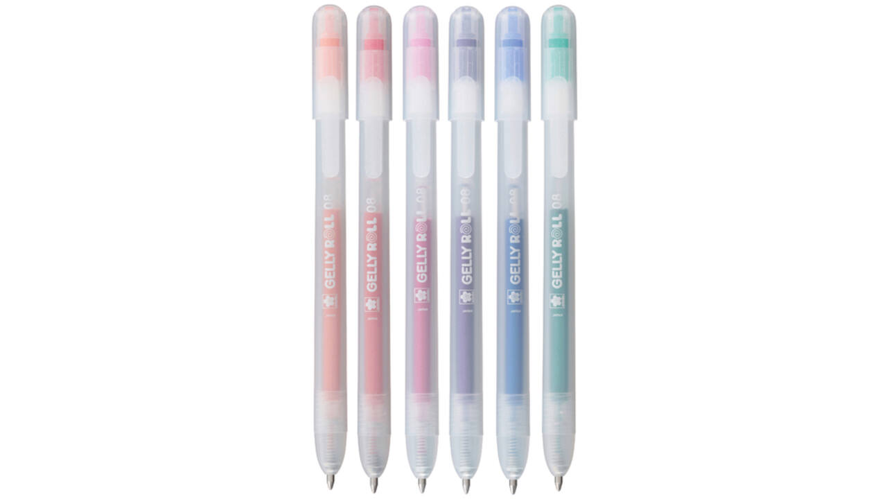 Gelschrijver Sakura Gelly Roll Stardust 08 klikfunctie set à 6 kleuren