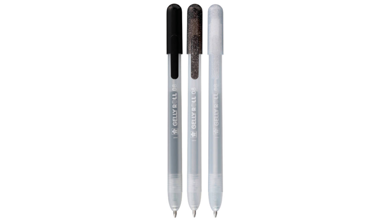 Gelschrijver Sakura Gelly Roll Special 08 klikfunctie set à 3 kleuren zilver