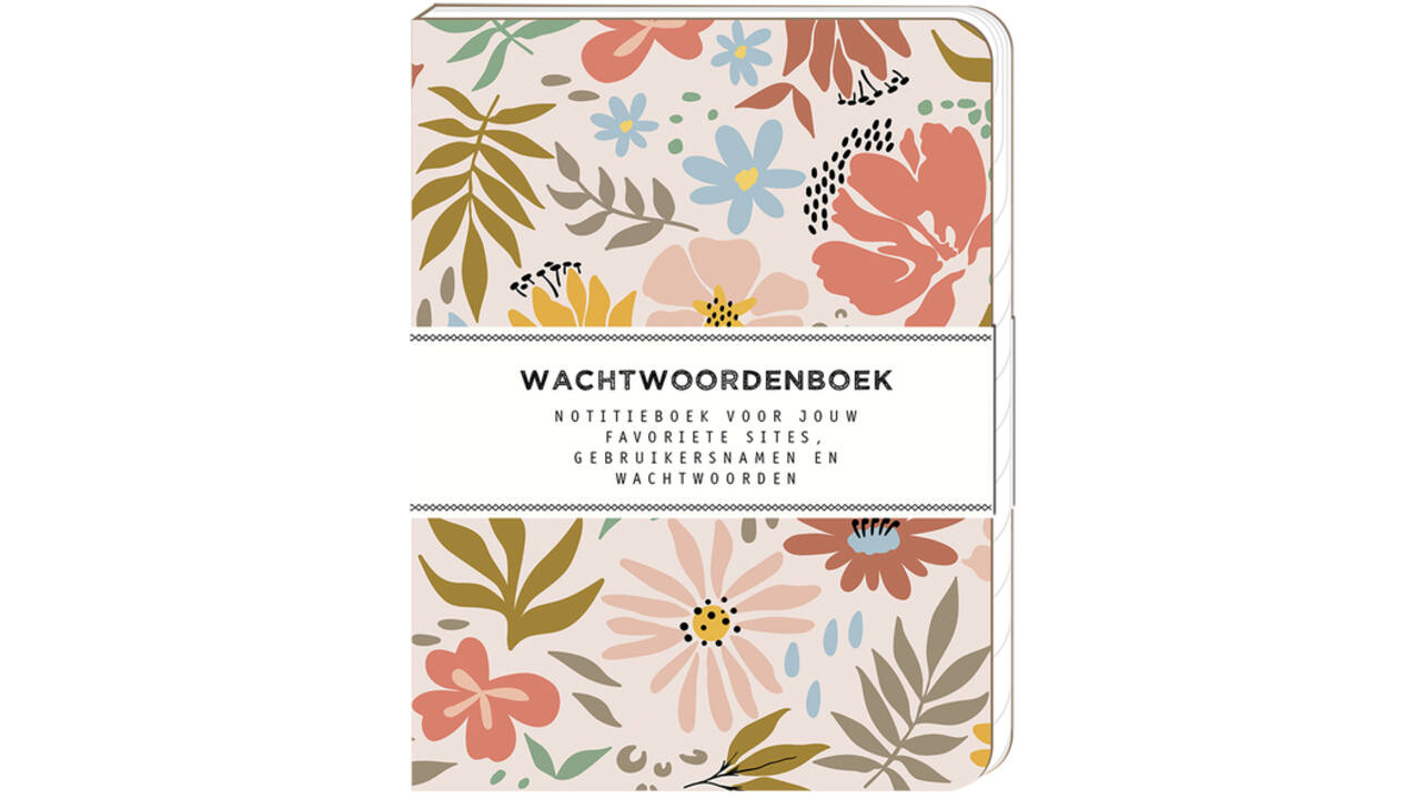 Wachtwoordenboek Interstat softcover 144vel 120x160mm Soft Floral