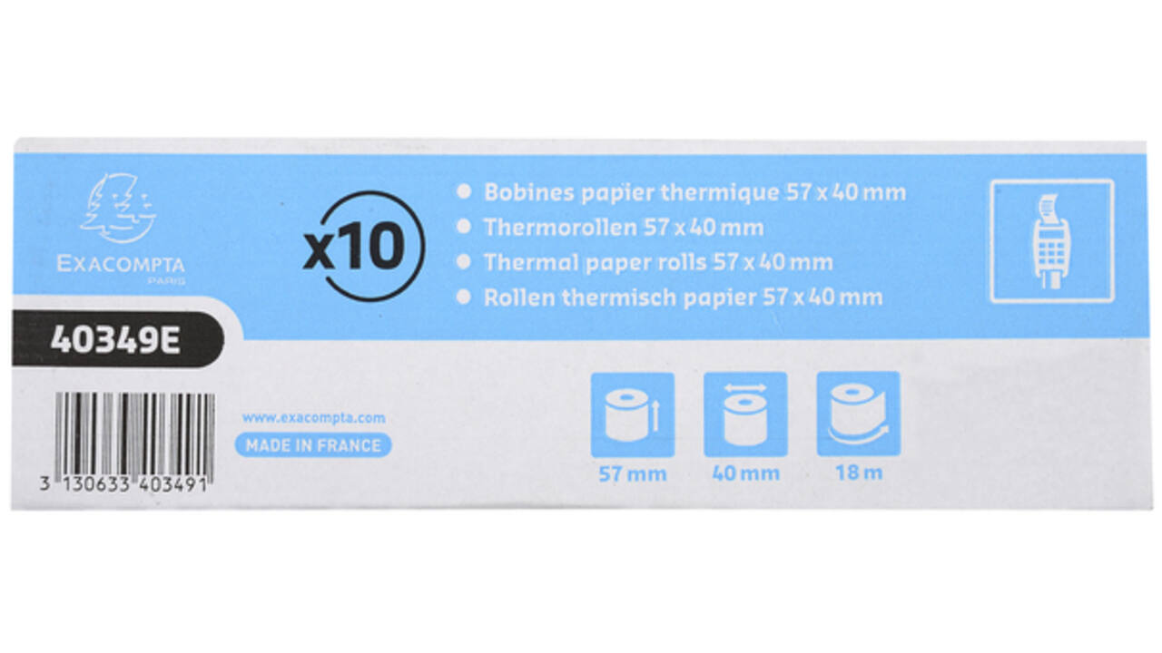 Telrol Exacompta 57mmx18m kern Ø12mm thermisch