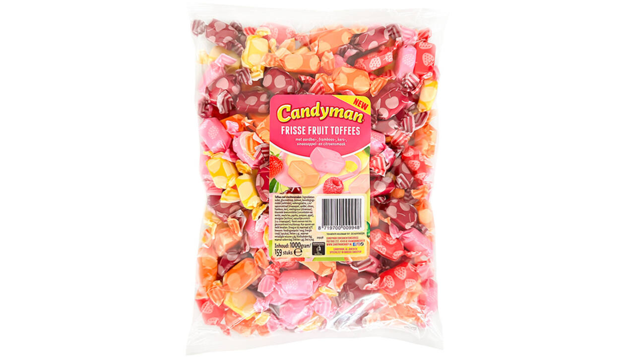 Toffees Candyman frisse fruit zak 1 kilogram