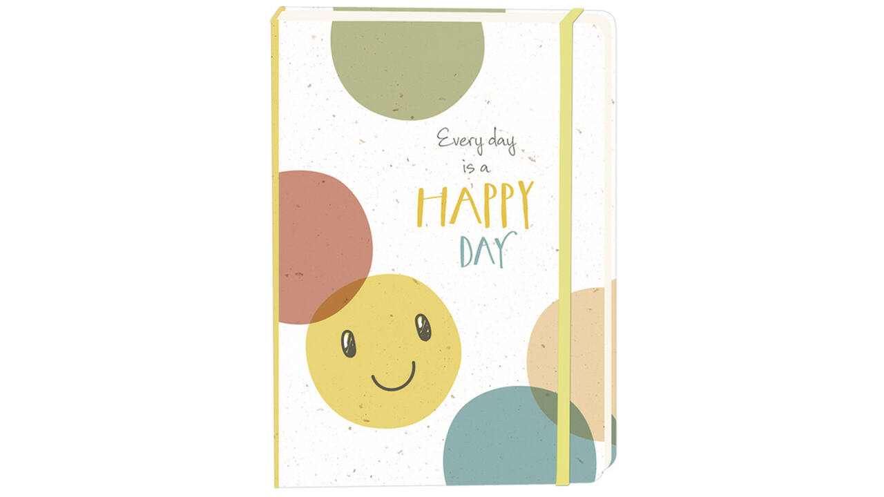 Notitieboek Smiley Happy Day A5 lijn 92 pagina's softcover