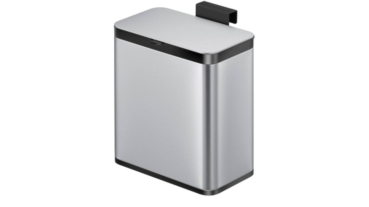 Afvalbak EKO Puro klein 7 liter zilver