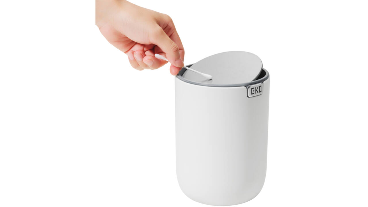 Afvalbak EKO Fandy 2 tafelmodel met swingdeksel 2,2 liter wit