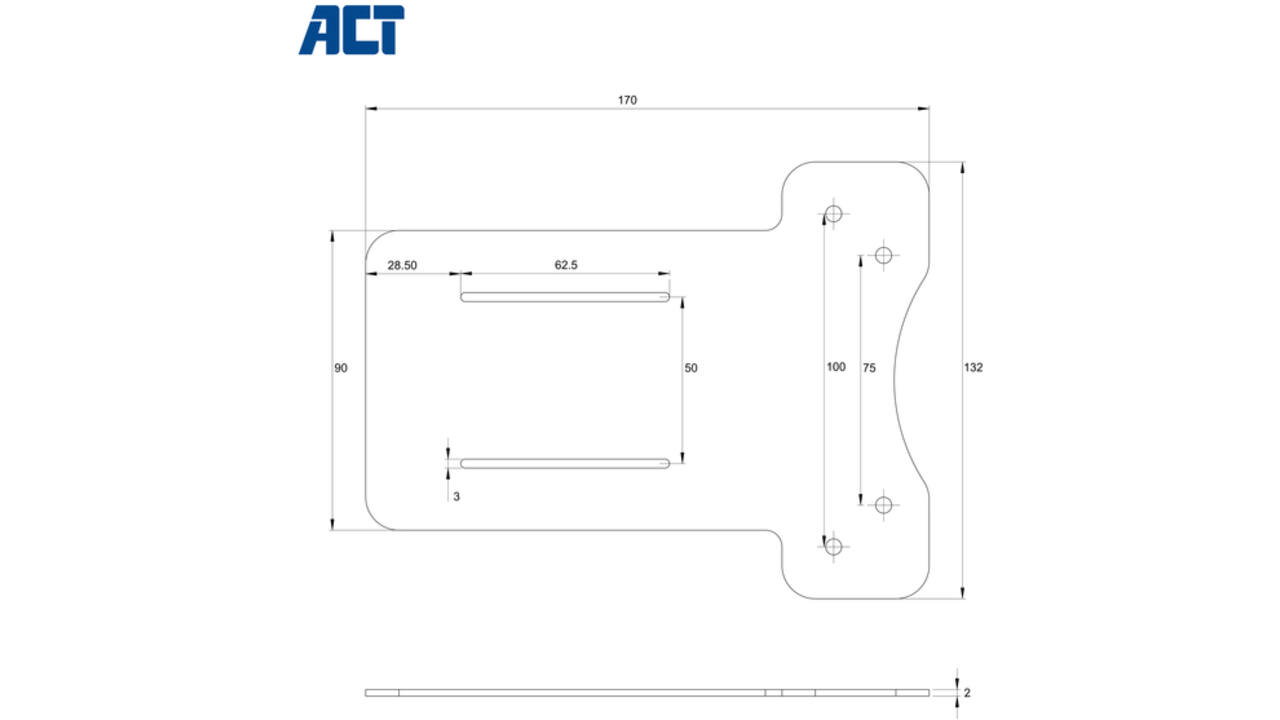 Vesa montage plaat ACT voor AC7150