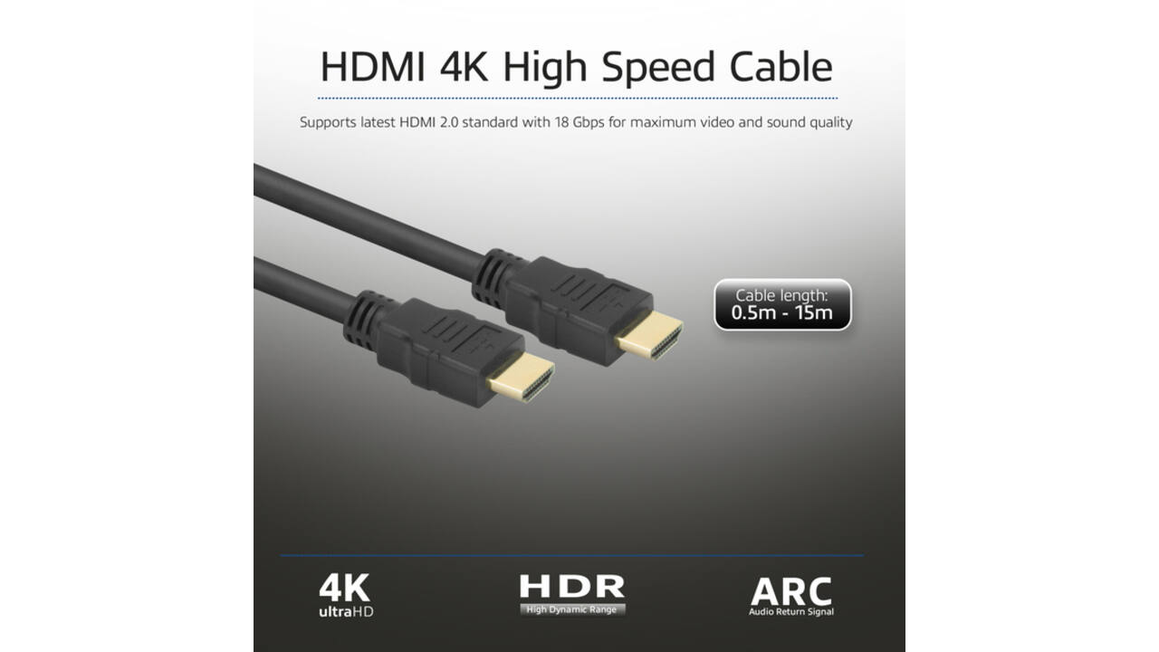 Kabel ACT HS v2.0 HDMI-A male - HDMI-A male (AWG30) 1 meter