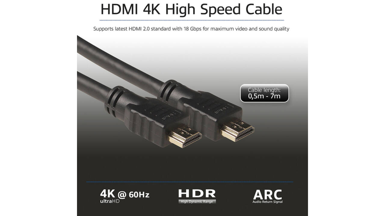 Kabel ACT HS v2.0 HDMI-A male - HDMI-A male (AWG30) 1 meter
