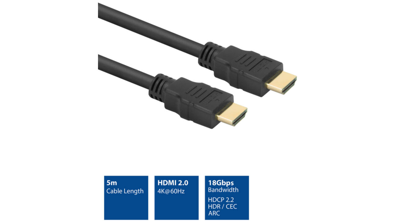 Kabel ACT HS v2.0 HDMI-A male - HDMI-A male (AWG30) 5 meter