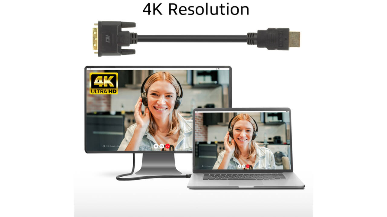 Adapterkabel ACT HDMI-A male naar DVI-D male 1 meter