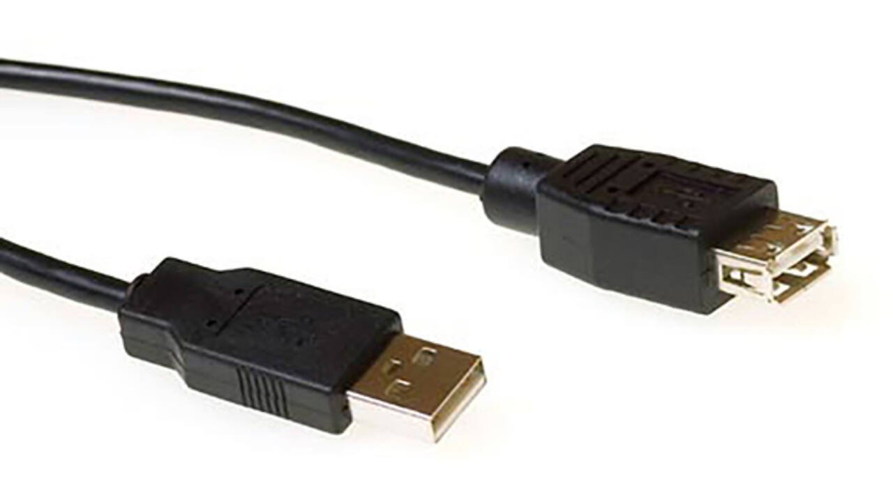 Kabel ACT USB 2.0 M/V zwart 1.8 meter