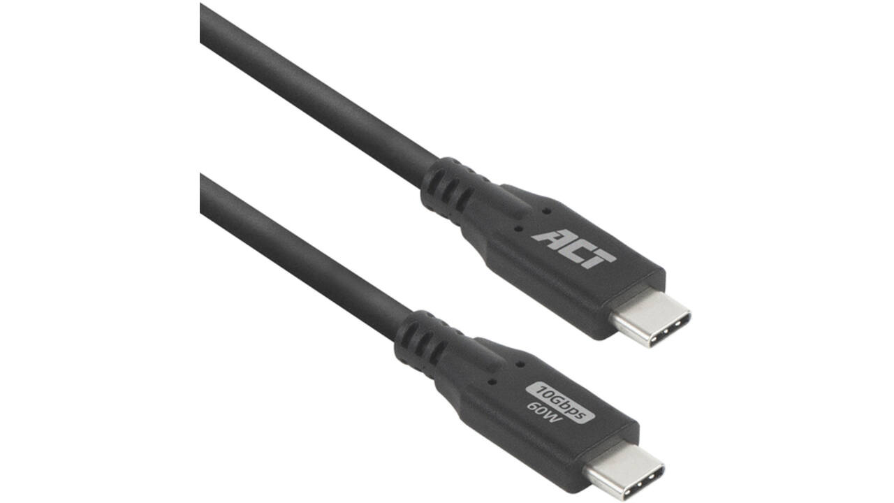 Kabel ACT USB-C 3.2 GEN.2 M/M zwart 2 meter
