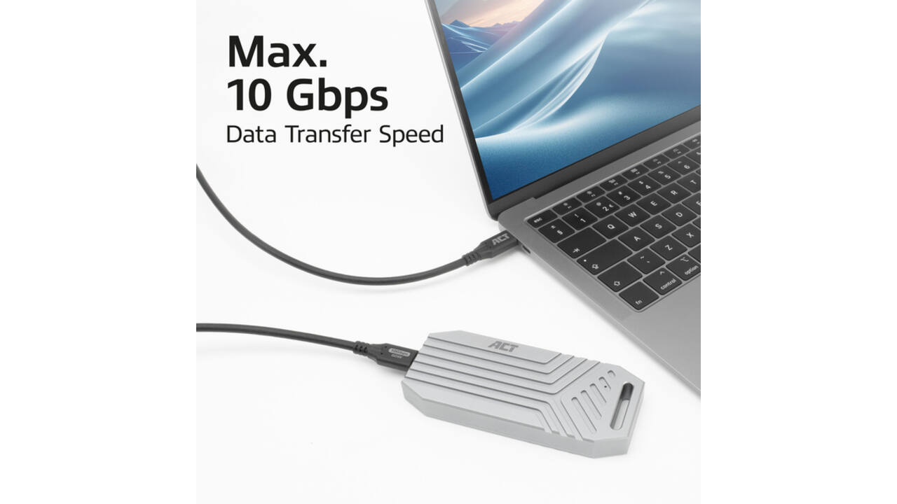Kabel ACT USB-C 3.2 GEN.2 M/M zwart 2 meter